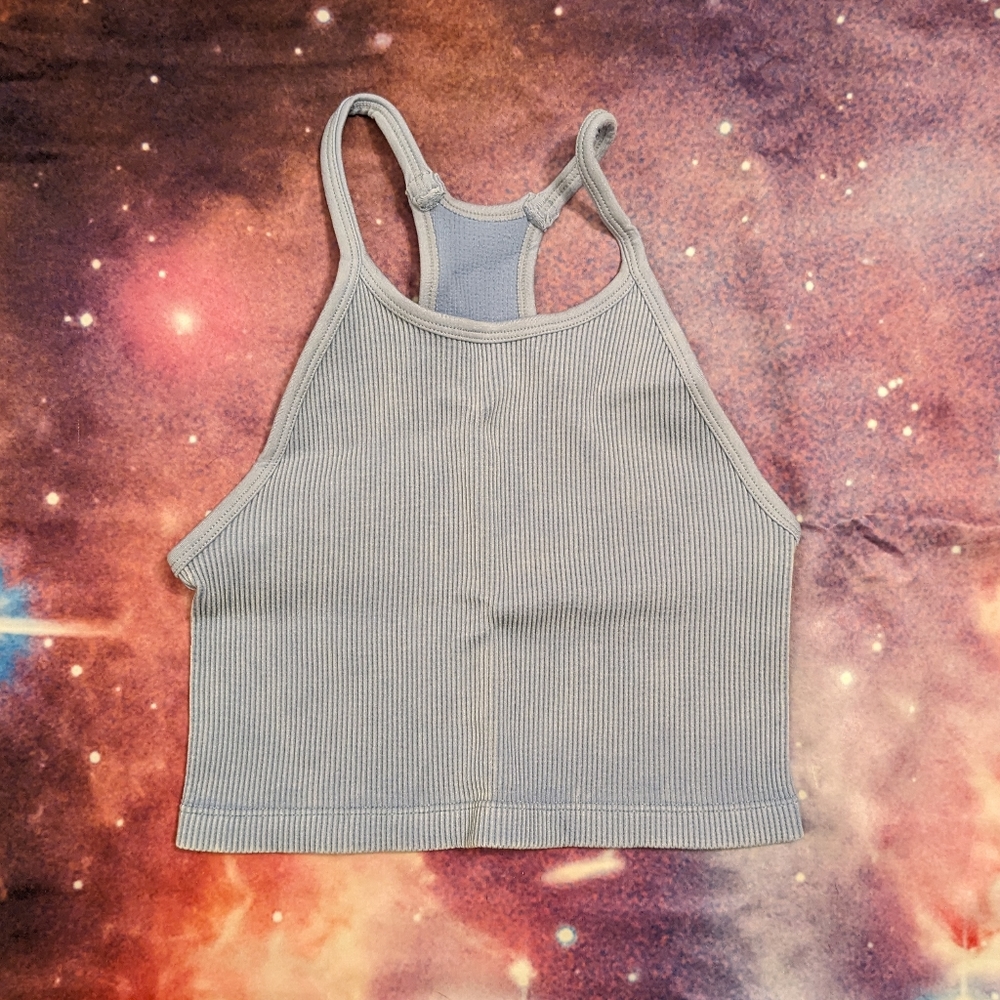 🐦 Light Blue Bella Seamless Ribbed Crop Top Size XS